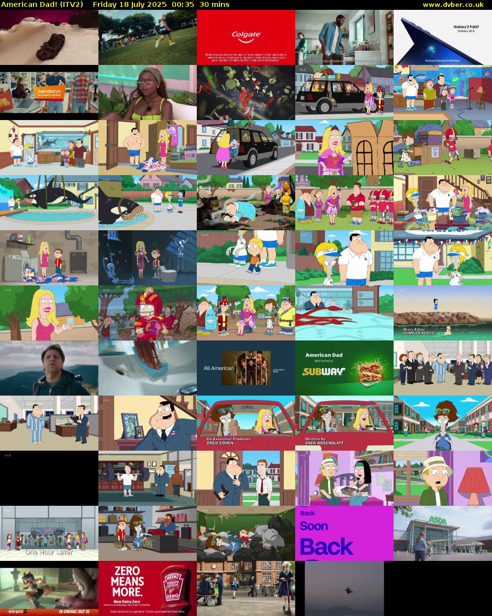 American Dad! (ITV2) Friday 18 July 2025 00:35 - 01:05