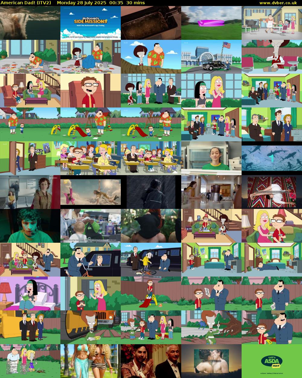 American Dad! (ITV2) Monday 28 July 2025 00:35 - 01:05