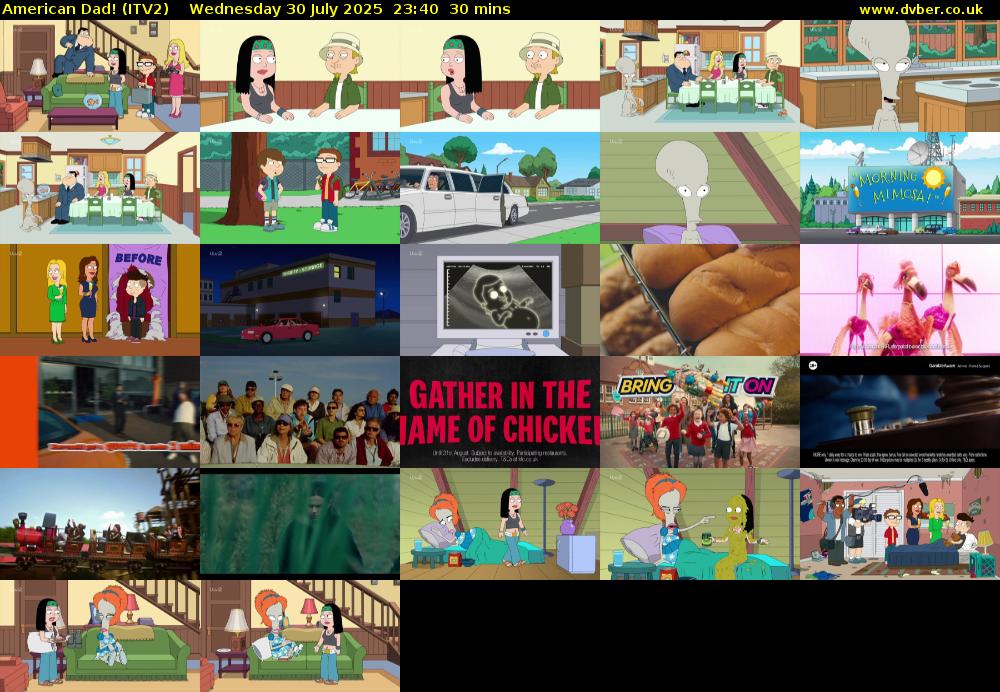 American Dad! (ITV2) Wednesday 30 July 2025 23:40 - 00:10