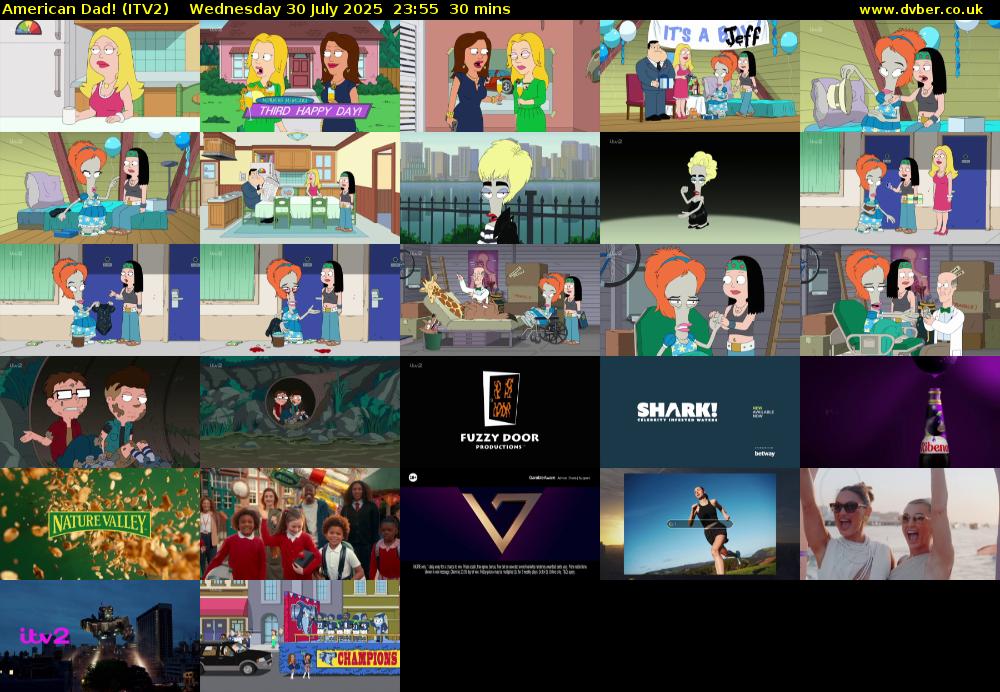 American Dad! (ITV2) Wednesday 30 July 2025 23:55 - 00:25