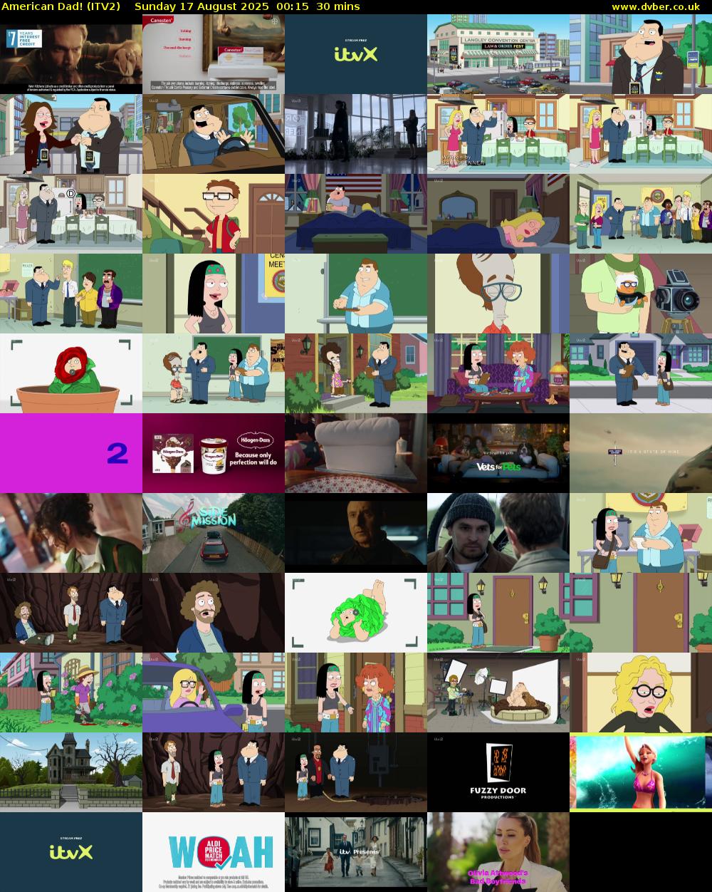 American Dad! (ITV2) Sunday 17 August 2025 00:15 - 00:45