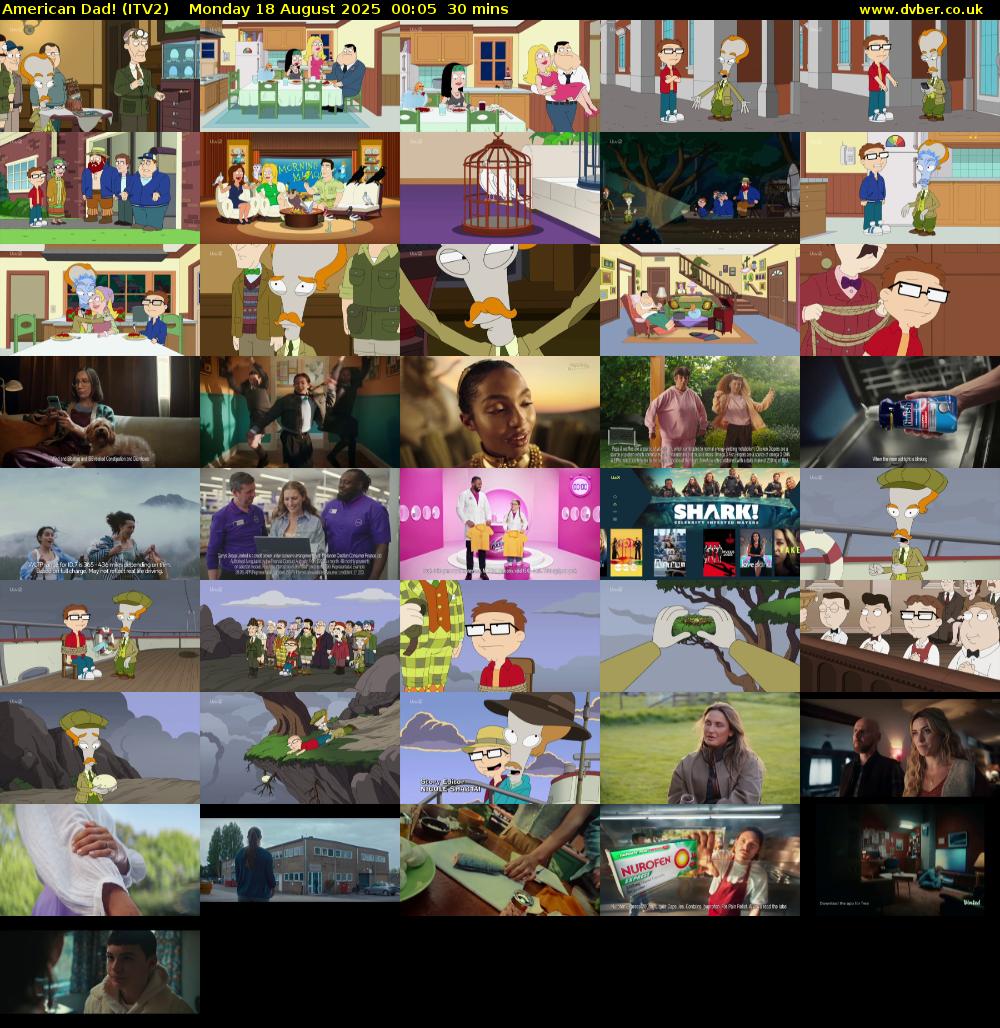 American Dad! (ITV2) Monday 18 August 2025 00:05 - 00:35