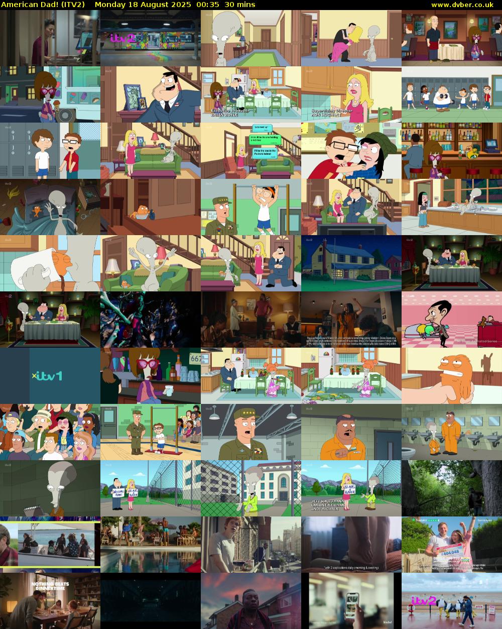 American Dad! (ITV2) Monday 18 August 2025 00:35 - 01:05
