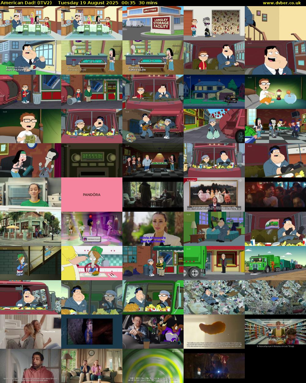 American Dad! (ITV2) Tuesday 19 August 2025 00:35 - 01:05