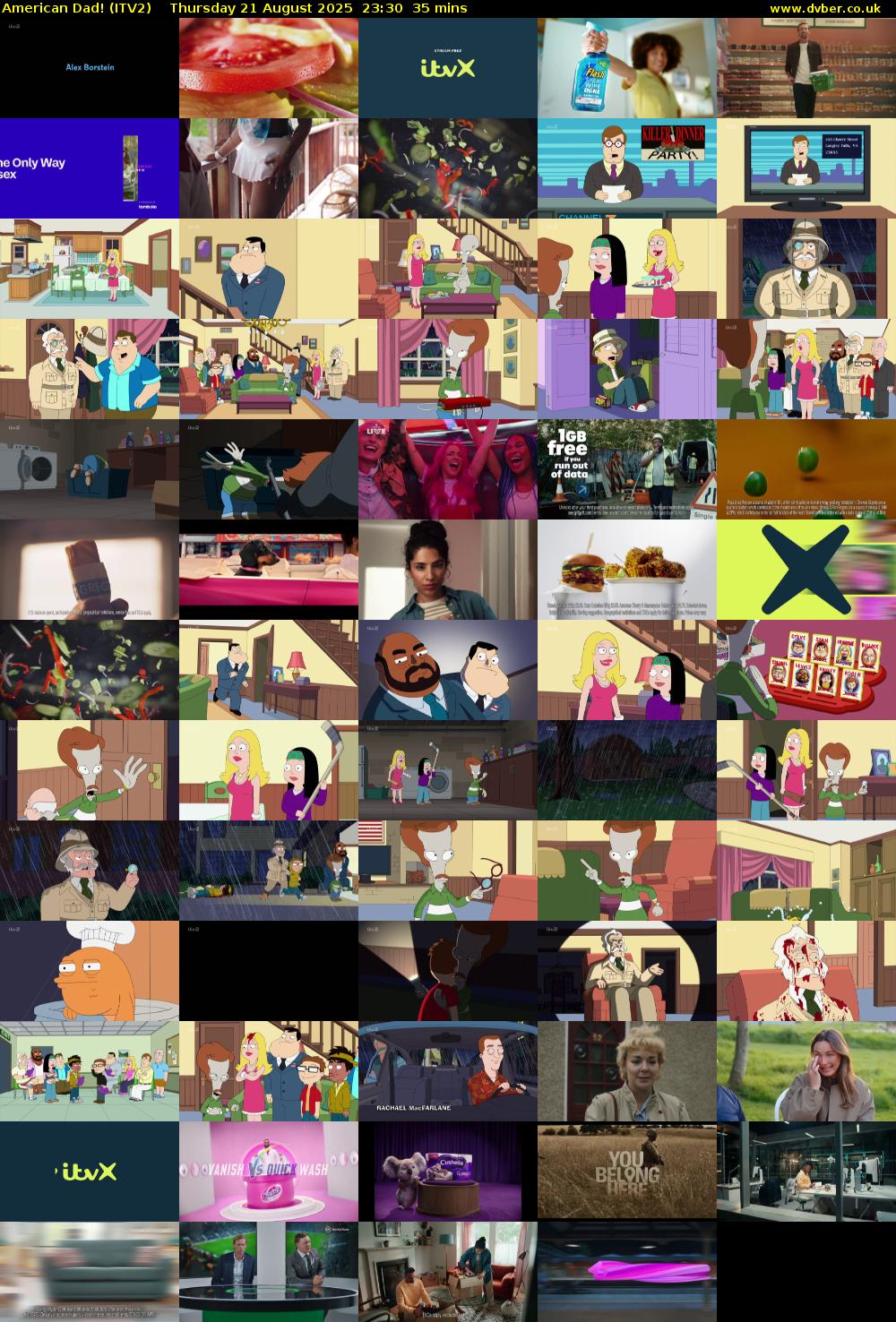 American Dad! (ITV2) Thursday 21 August 2025 23:30 - 00:05