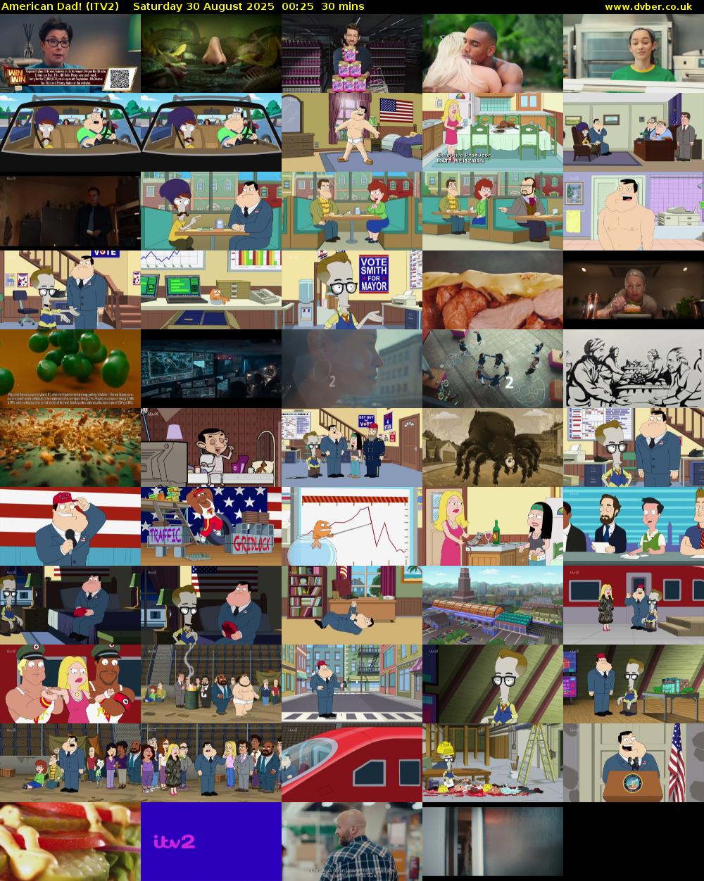 American Dad! (ITV2) Saturday 30 August 2025 00:25 - 00:55