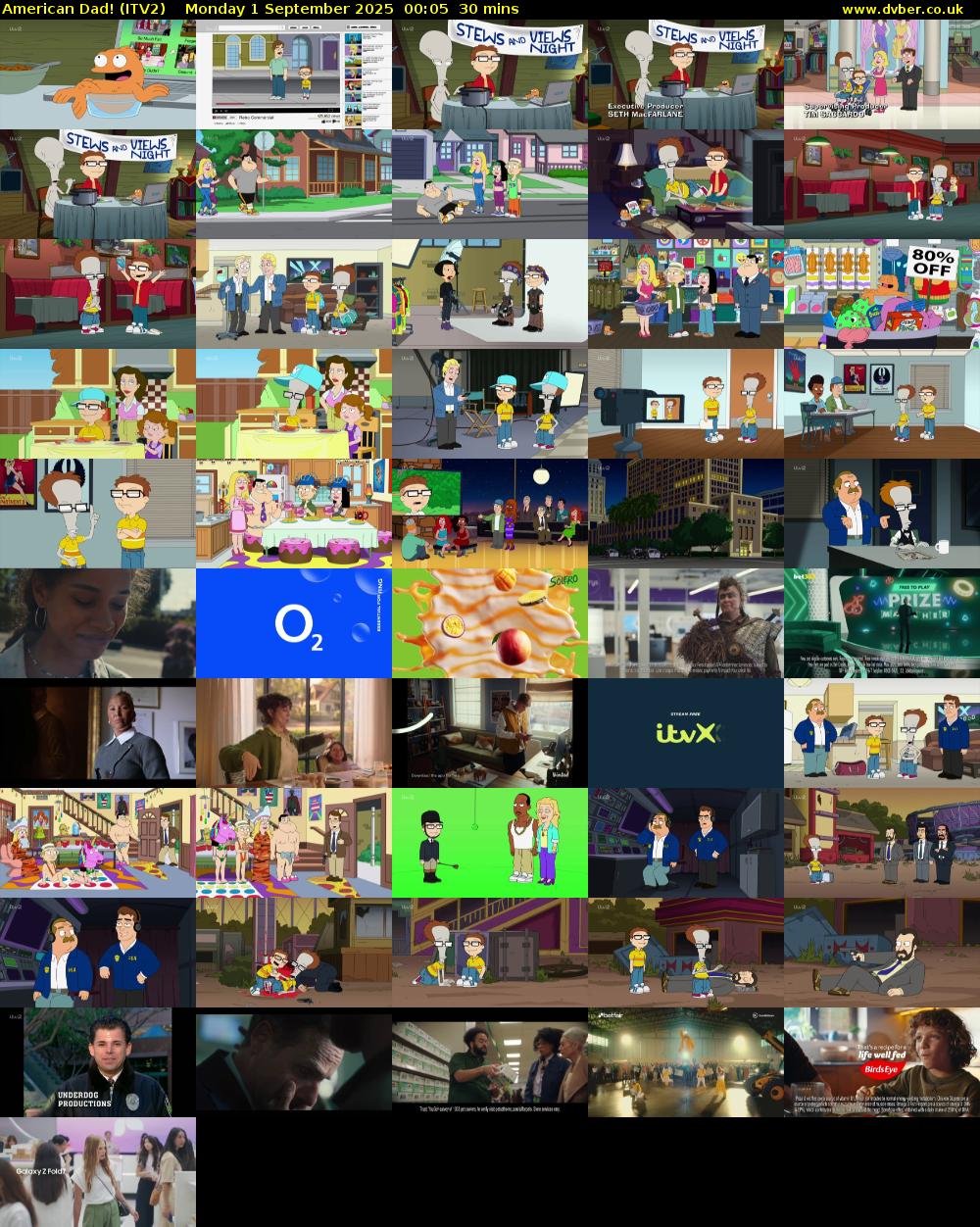 American Dad! (ITV2) Monday 1 September 2025 00:05 - 00:35