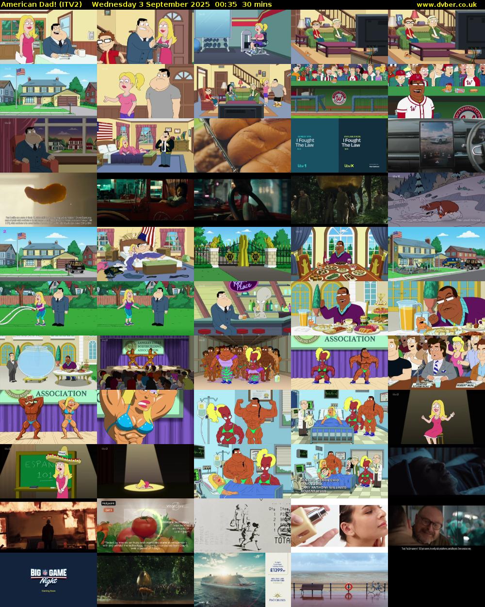 American Dad! (ITV2) Wednesday 3 September 2025 00:35 - 01:05