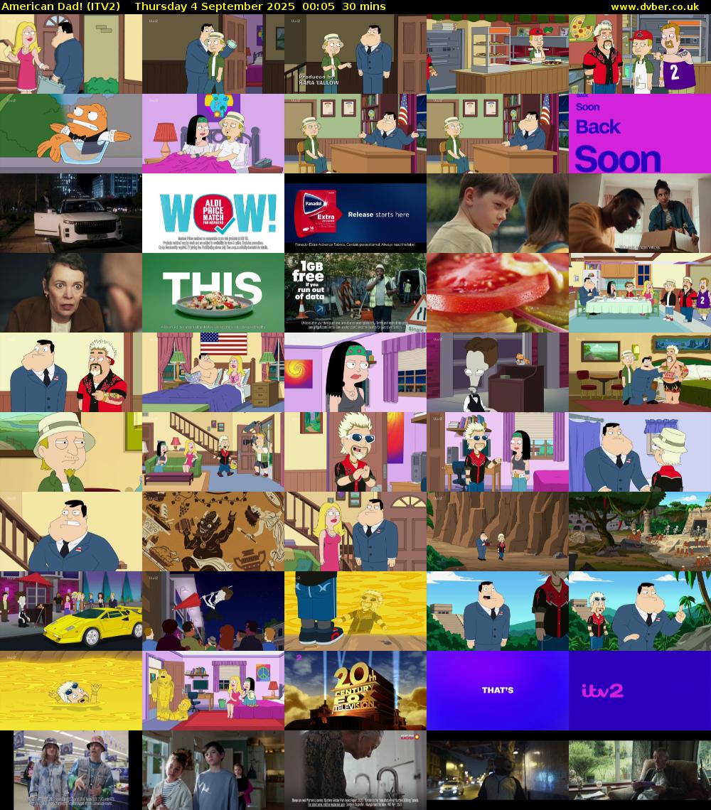 American Dad! (ITV2) Thursday 4 September 2025 00:05 - 00:35