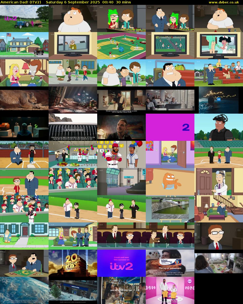 American Dad! (ITV2) Saturday 6 September 2025 00:40 - 01:10