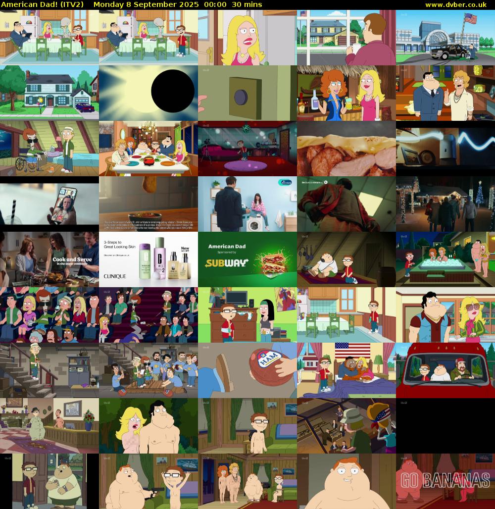 American Dad! (ITV2) Monday 8 September 2025 00:00 - 00:30