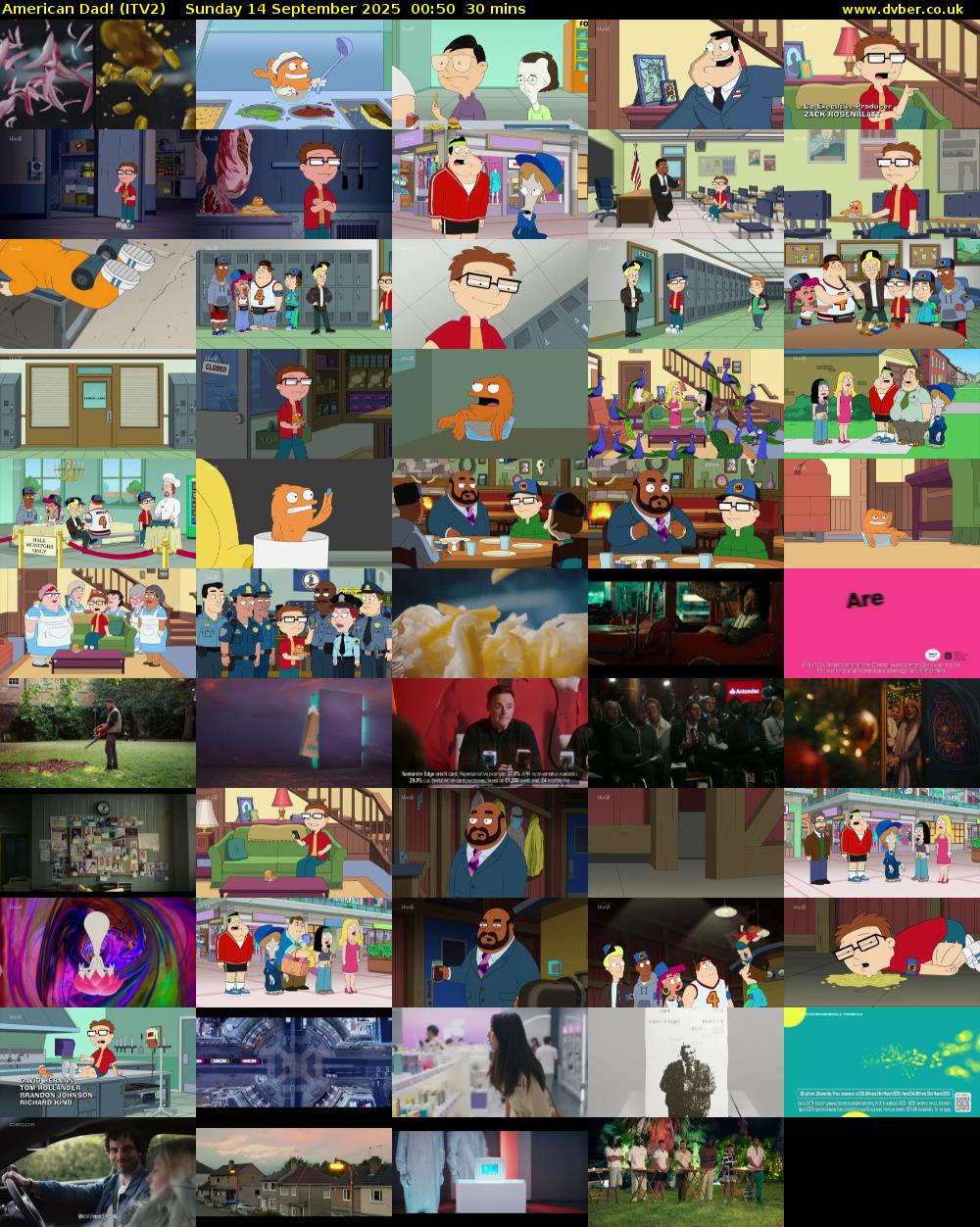 American Dad! (ITV2) Sunday 14 September 2025 00:50 - 01:20