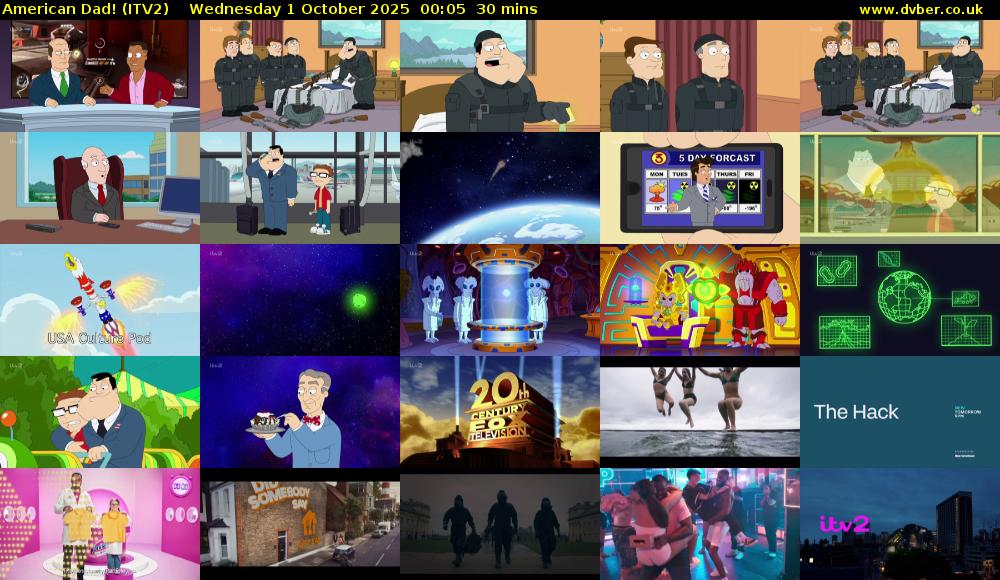 American Dad! (ITV2) Wednesday 1 October 2025 00:05 - 00:35