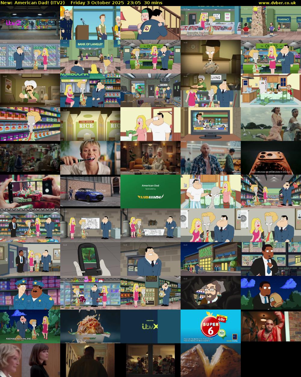 American Dad! (ITV2) Friday 3 October 2025 23:05 - 23:35