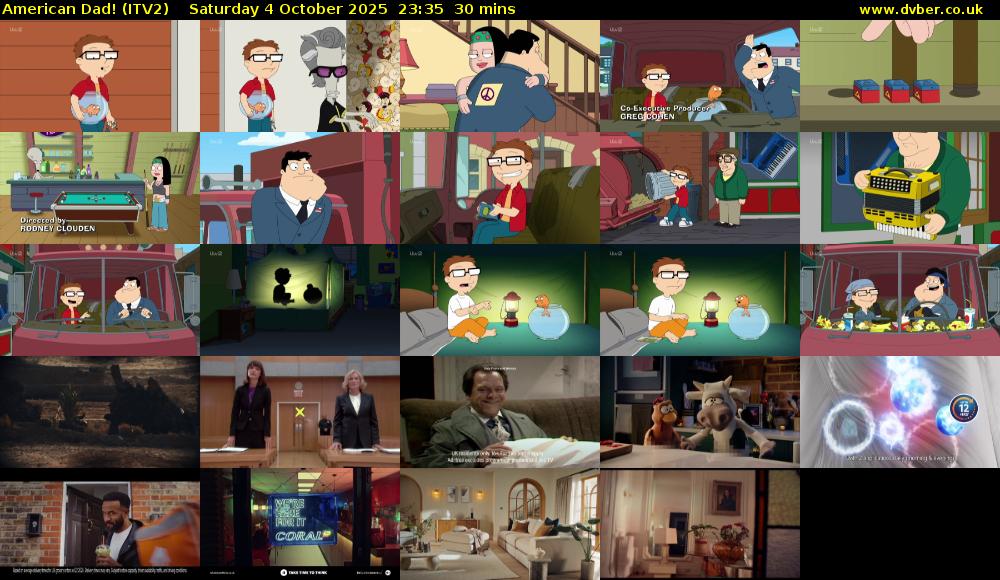American Dad! (ITV2) Saturday 4 October 2025 23:35 - 00:05
