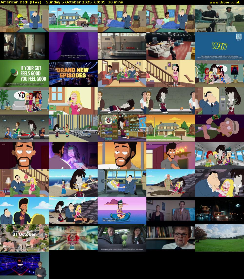 American Dad! (ITV2) Sunday 5 October 2025 00:05 - 00:35