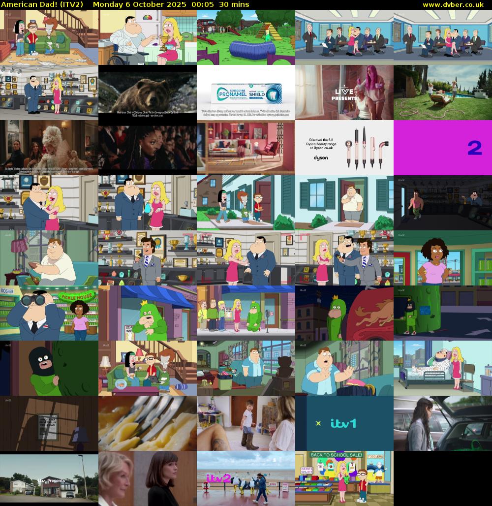 American Dad! (ITV2) Monday 6 October 2025 00:05 - 00:35