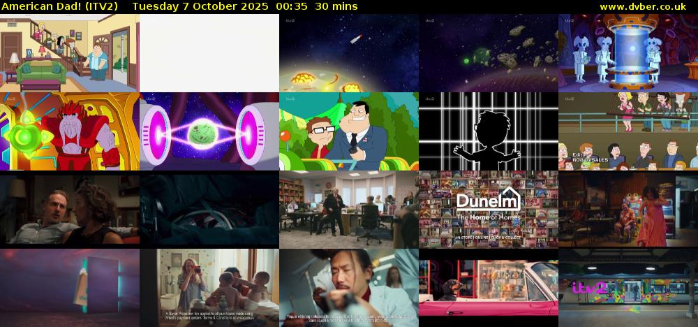 American Dad! (ITV2) Tuesday 7 October 2025 00:35 - 01:05