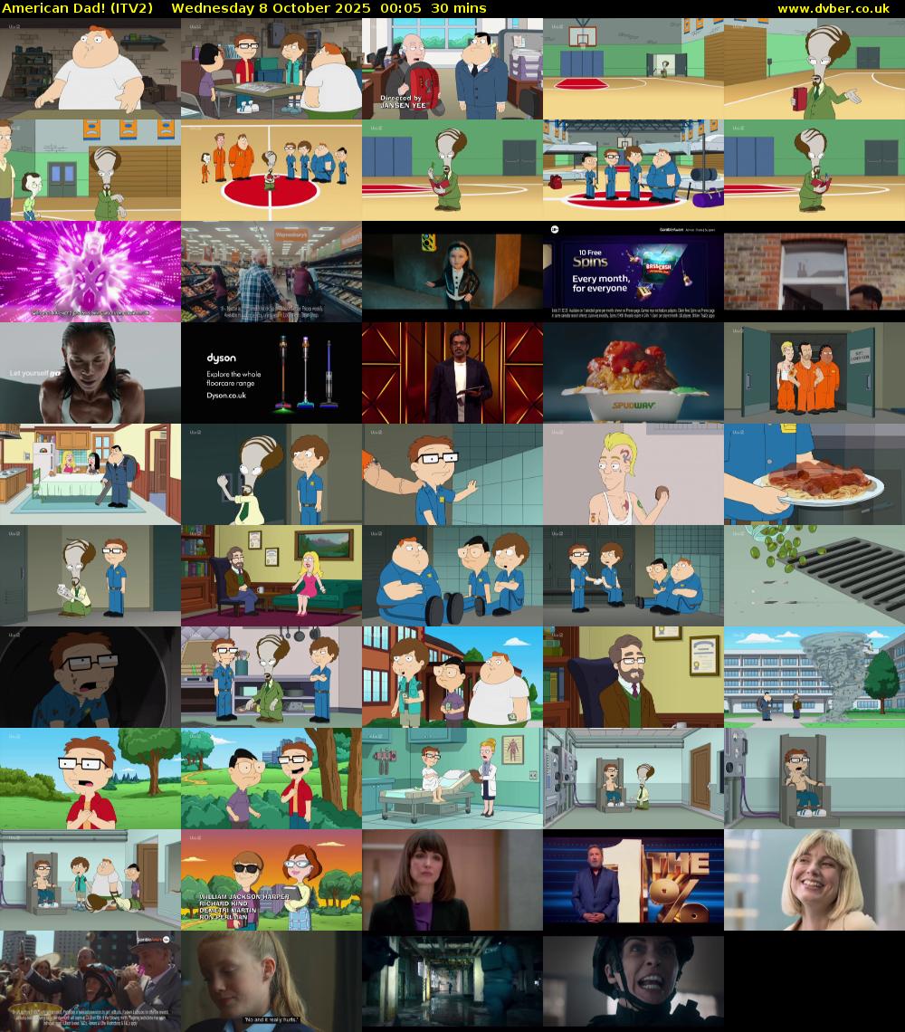 American Dad! (ITV2) Wednesday 8 October 2025 00:05 - 00:35