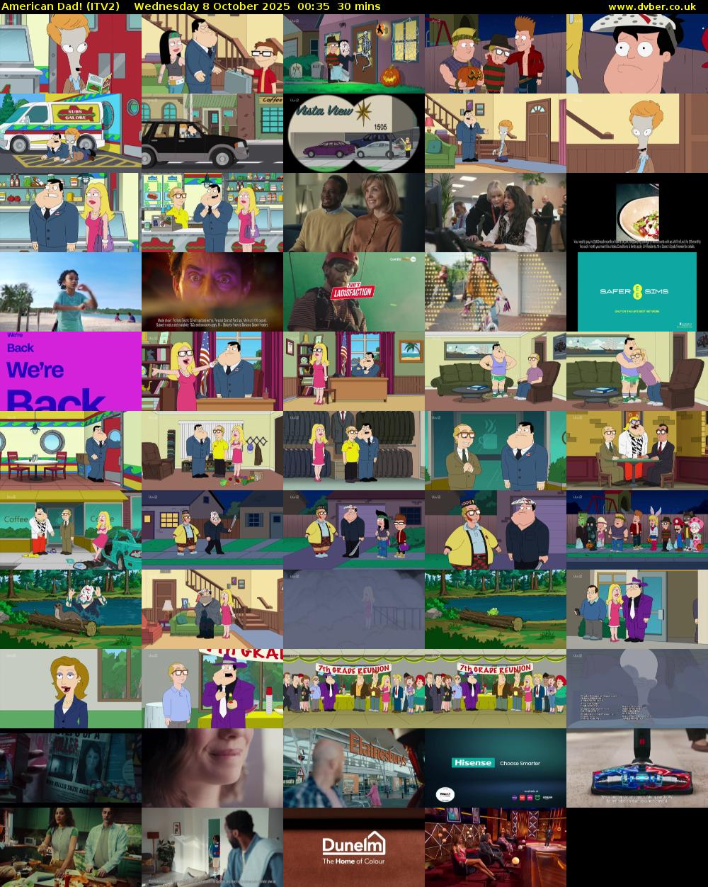 American Dad! (ITV2) Wednesday 8 October 2025 00:35 - 01:05