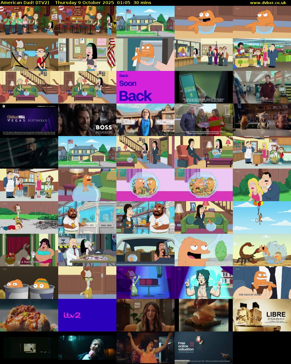 American Dad! (ITV2) Thursday 9 October 2025 01:05 - 01:35