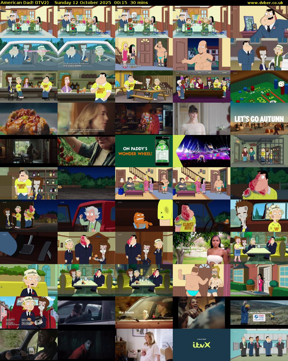 American Dad! (ITV2) Sunday 12 October 2025 00:15 - 00:45