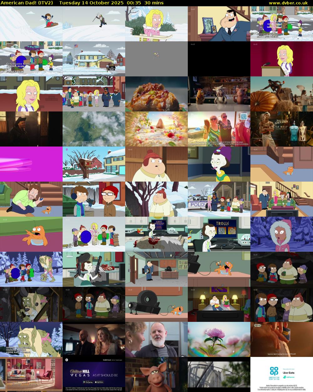 American Dad! (ITV2) Tuesday 14 October 2025 00:35 - 01:05