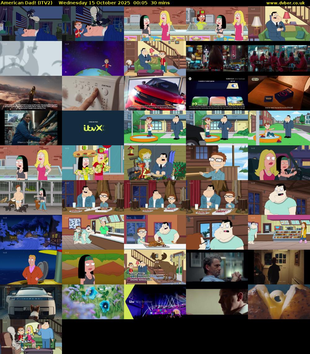 American Dad! (ITV2) Wednesday 15 October 2025 00:05 - 00:35