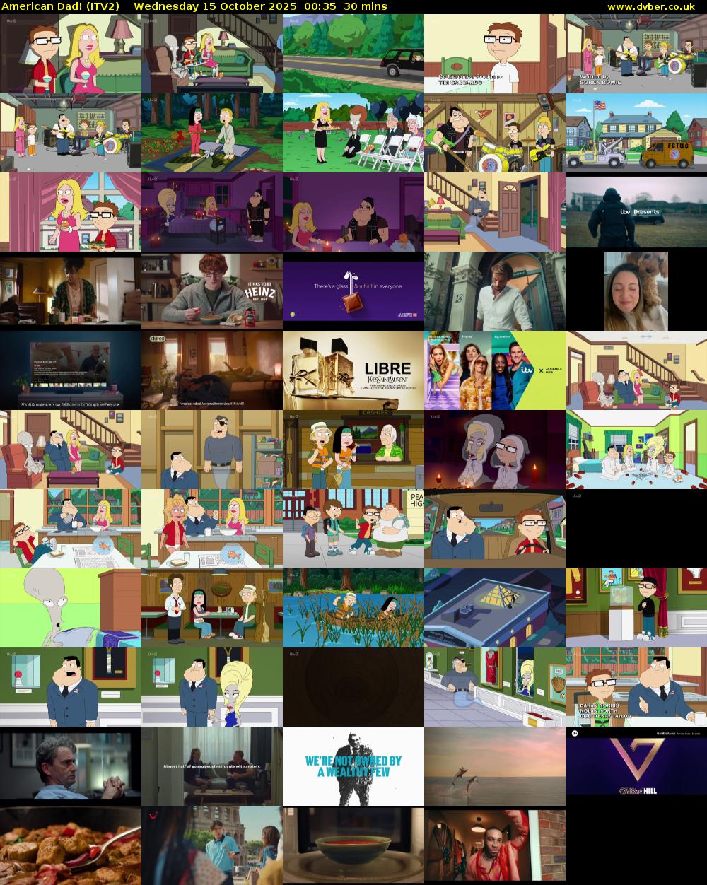 American Dad! (ITV2) Wednesday 15 October 2025 00:35 - 01:05
