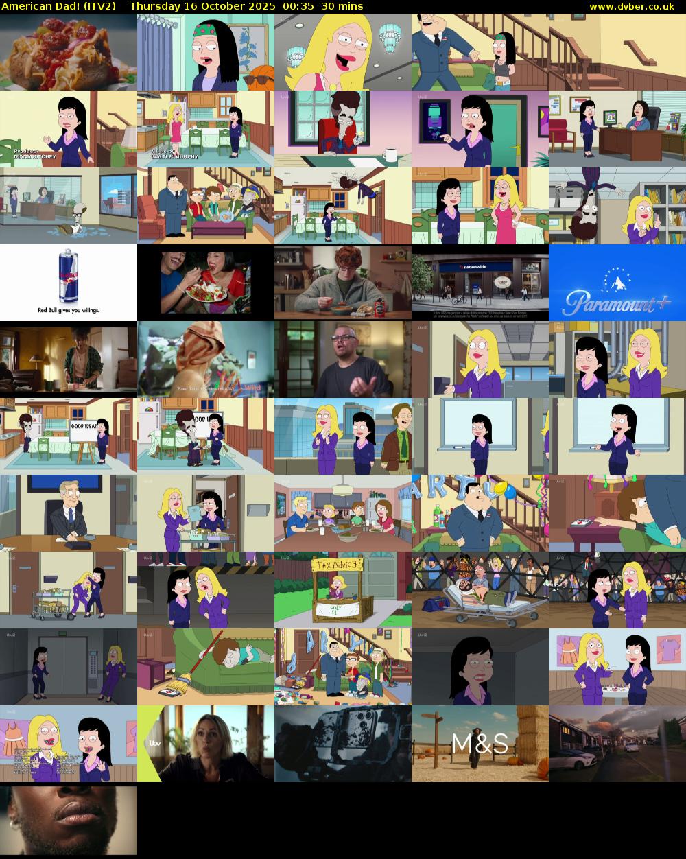American Dad! (ITV2) Thursday 16 October 2025 00:35 - 01:05