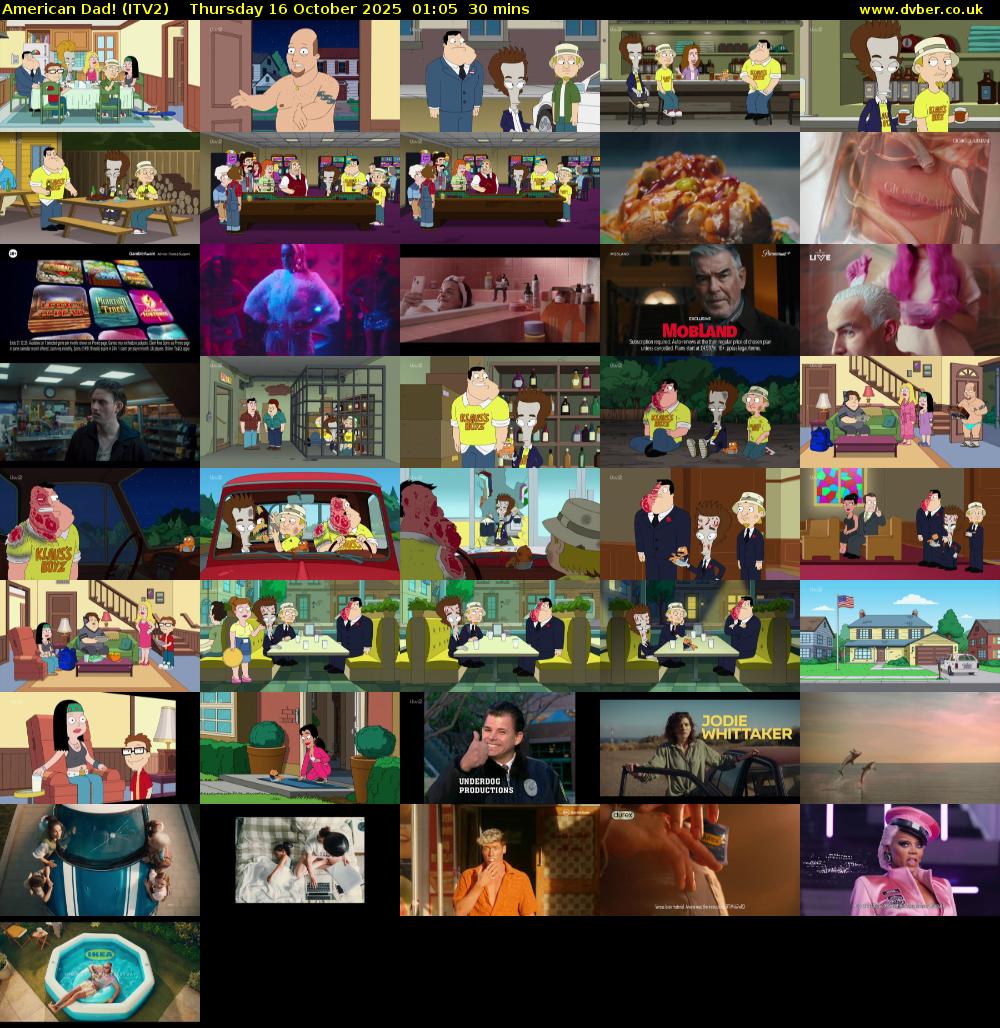 American Dad! (ITV2) Thursday 16 October 2025 01:05 - 01:35