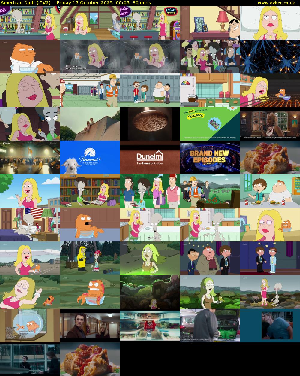 American Dad! (ITV2) Friday 17 October 2025 00:05 - 00:35