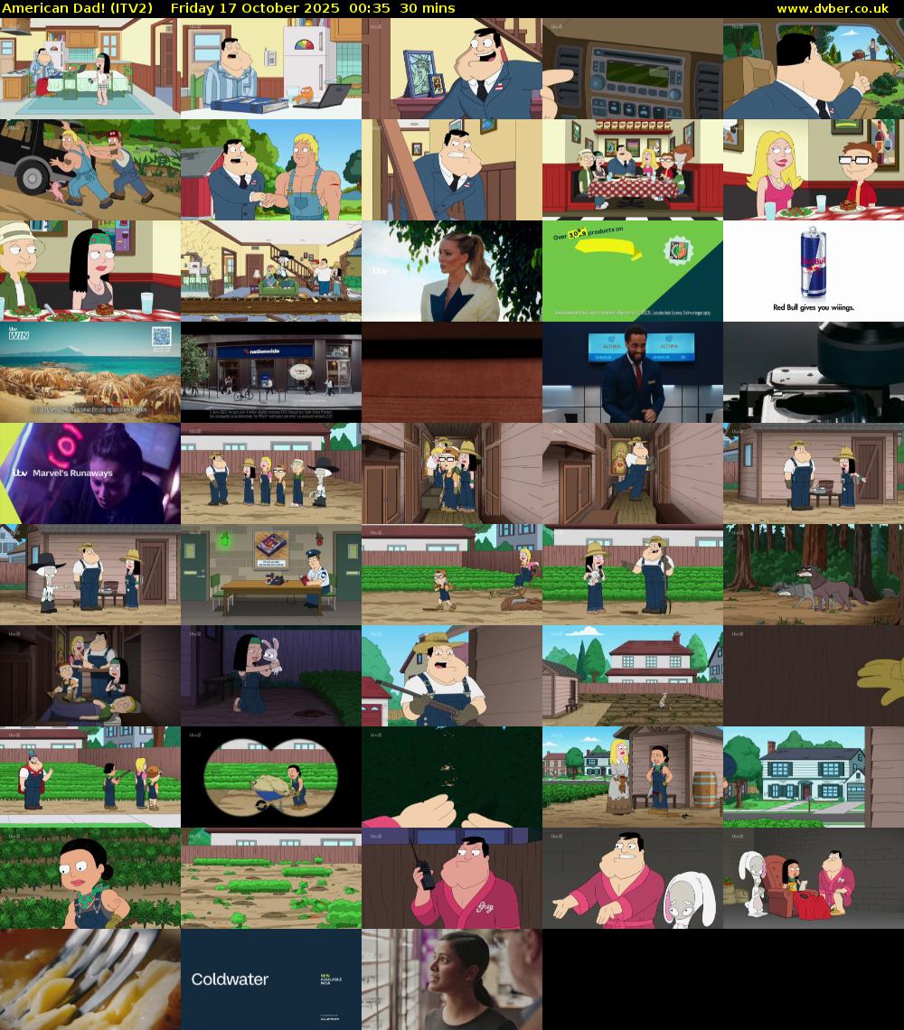 American Dad! (ITV2) Friday 17 October 2025 00:35 - 01:05