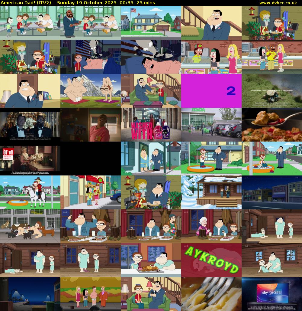 American Dad! (ITV2) Sunday 19 October 2025 00:35 - 01:00