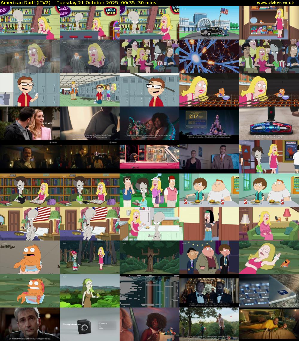 American Dad! (ITV2) Tuesday 21 October 2025 00:35 - 01:05