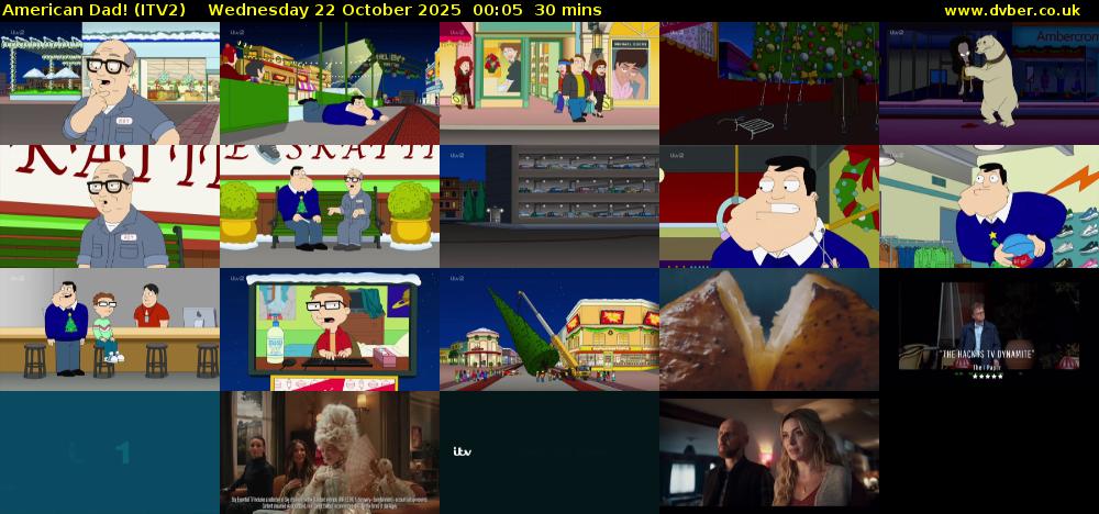 American Dad! (ITV2) Wednesday 22 October 2025 00:05 - 00:35