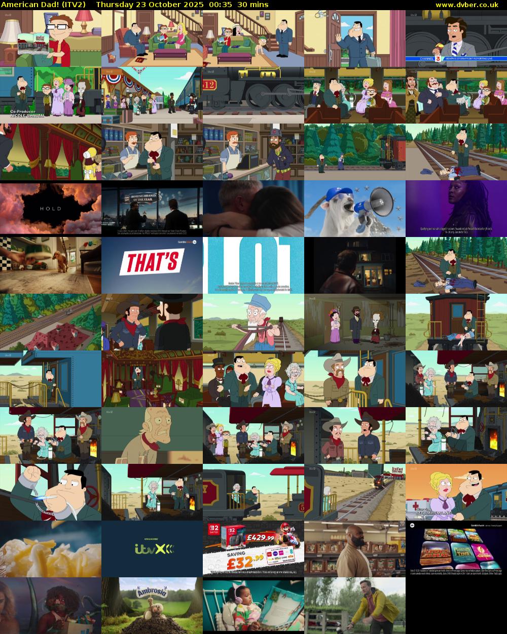 American Dad! (ITV2) Thursday 23 October 2025 00:35 - 01:05