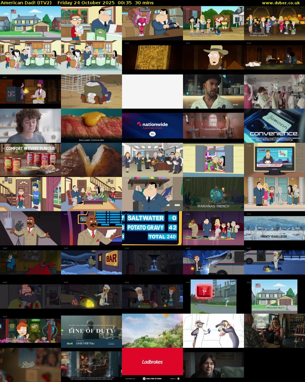 American Dad! (ITV2) Friday 24 October 2025 00:35 - 01:05