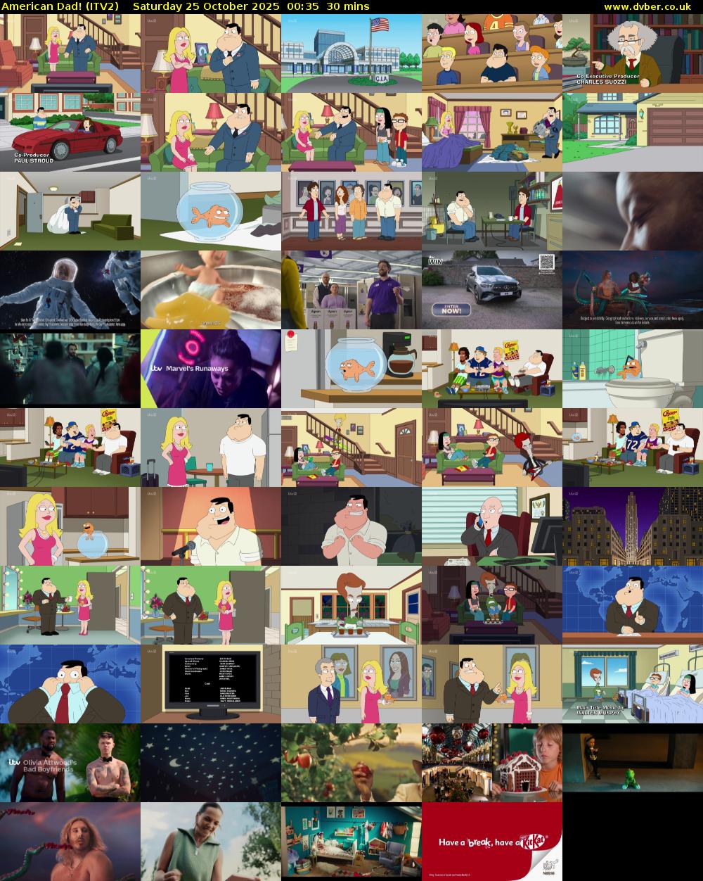 American Dad! (ITV2) Saturday 25 October 2025 00:35 - 01:05