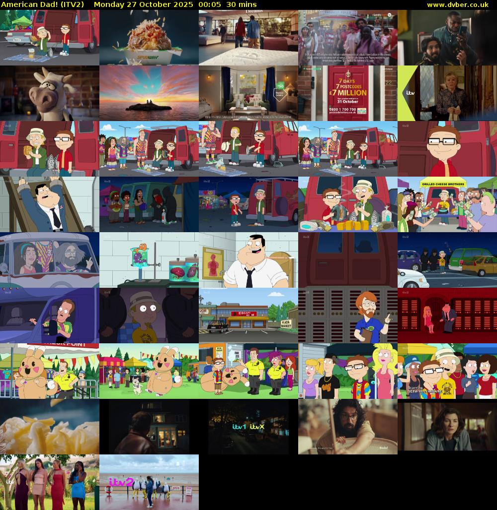 American Dad! (ITV2) Monday 27 October 2025 00:05 - 00:35