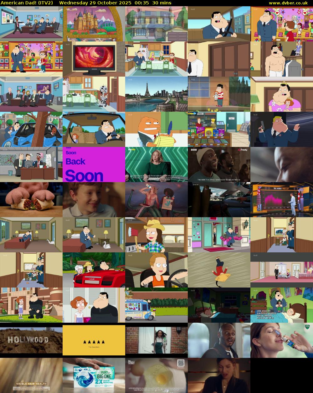 American Dad! (ITV2) Wednesday 29 October 2025 00:35 - 01:05