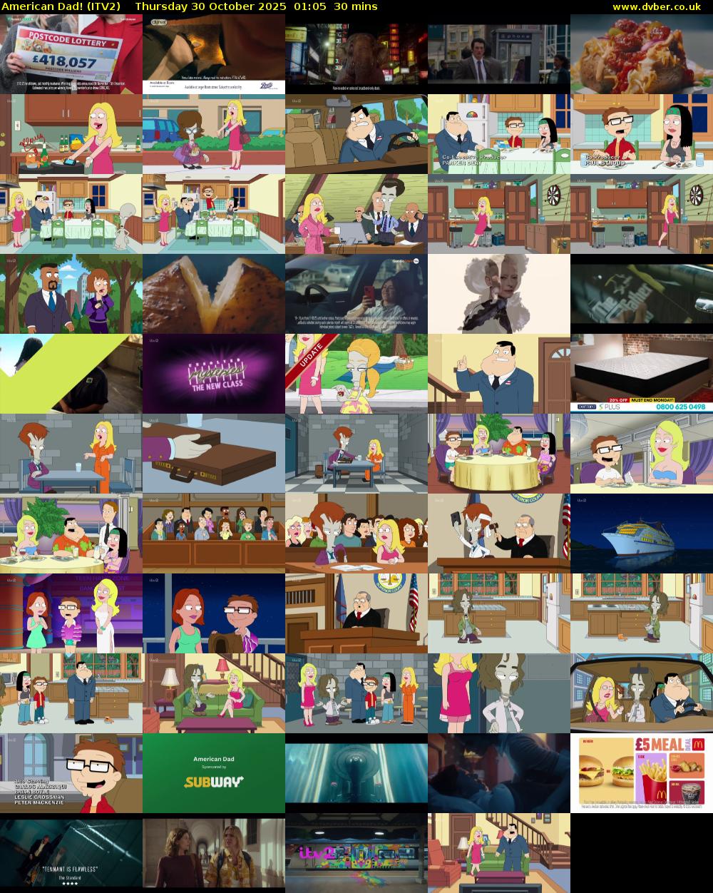 American Dad! (ITV2) Thursday 30 October 2025 01:05 - 01:35