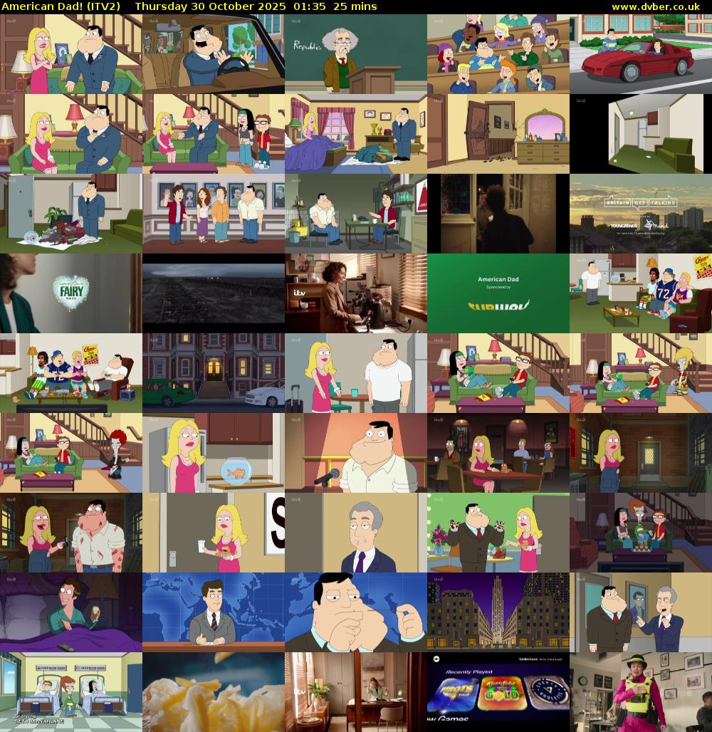 American Dad! (ITV2) Thursday 30 October 2025 01:35 - 02:00