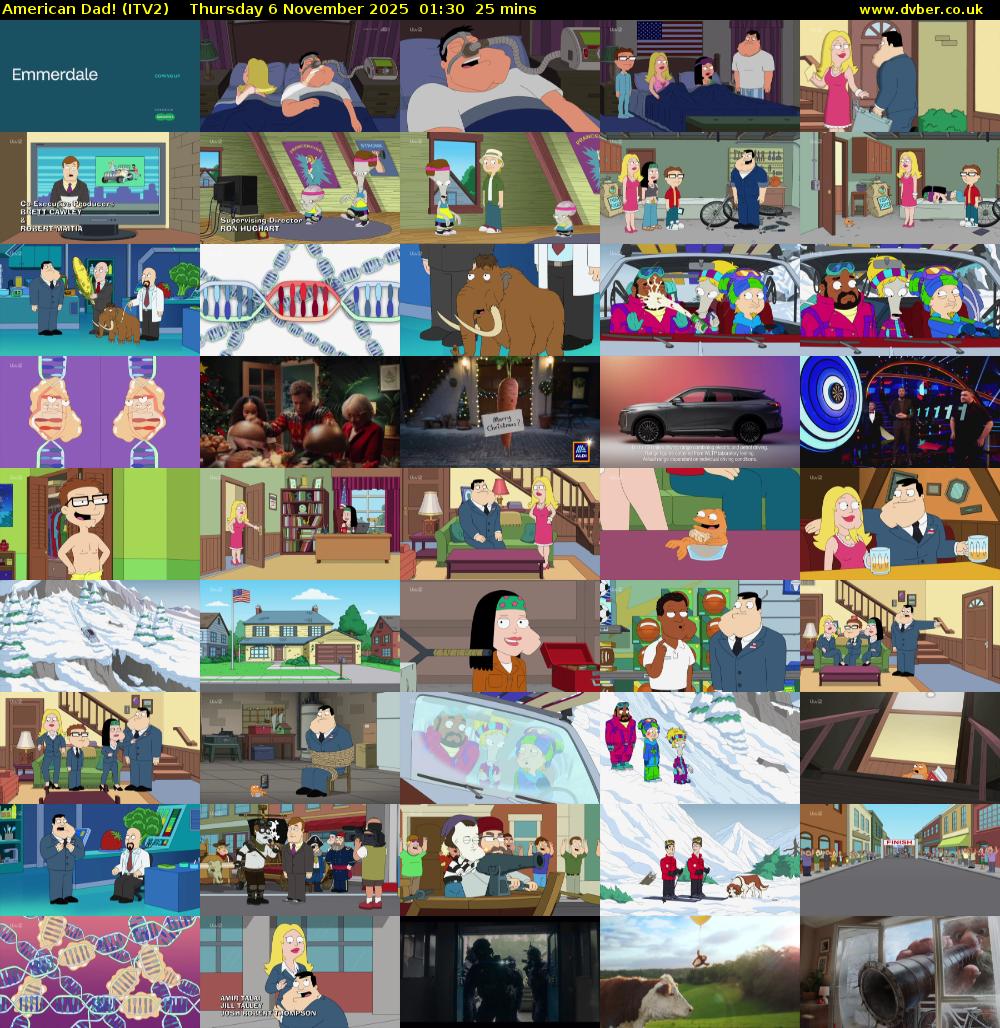 American Dad! (ITV2) Thursday 6 November 2025 01:30 - 01:55