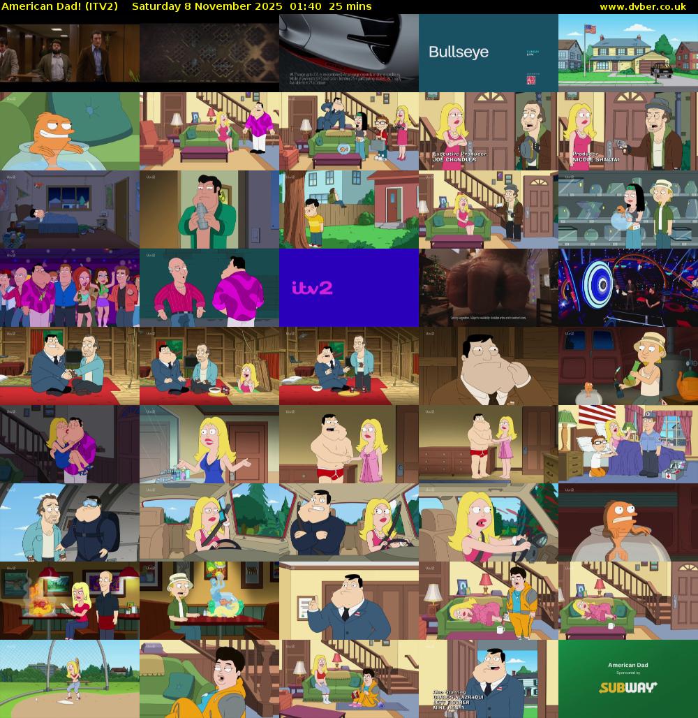 American Dad! (ITV2) Saturday 8 November 2025 01:40 - 02:05