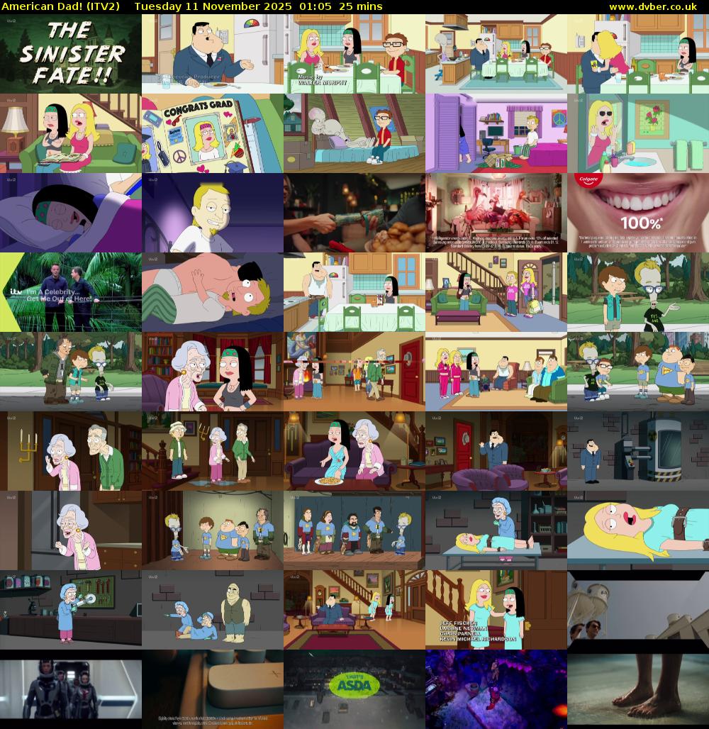 American Dad! (ITV2) Tuesday 11 November 2025 01:05 - 01:30