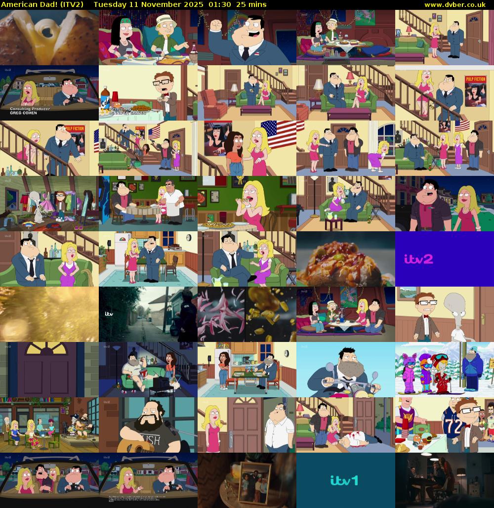 American Dad! (ITV2) Tuesday 11 November 2025 01:30 - 01:55