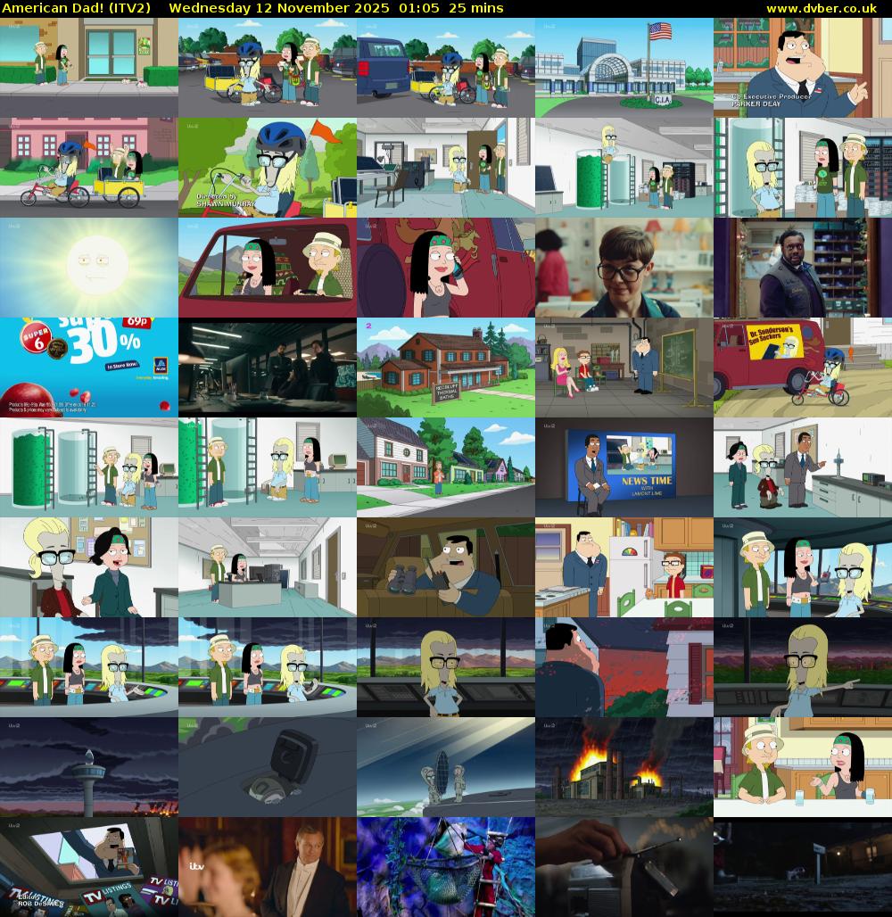 American Dad! (ITV2) Wednesday 12 November 2025 01:05 - 01:30