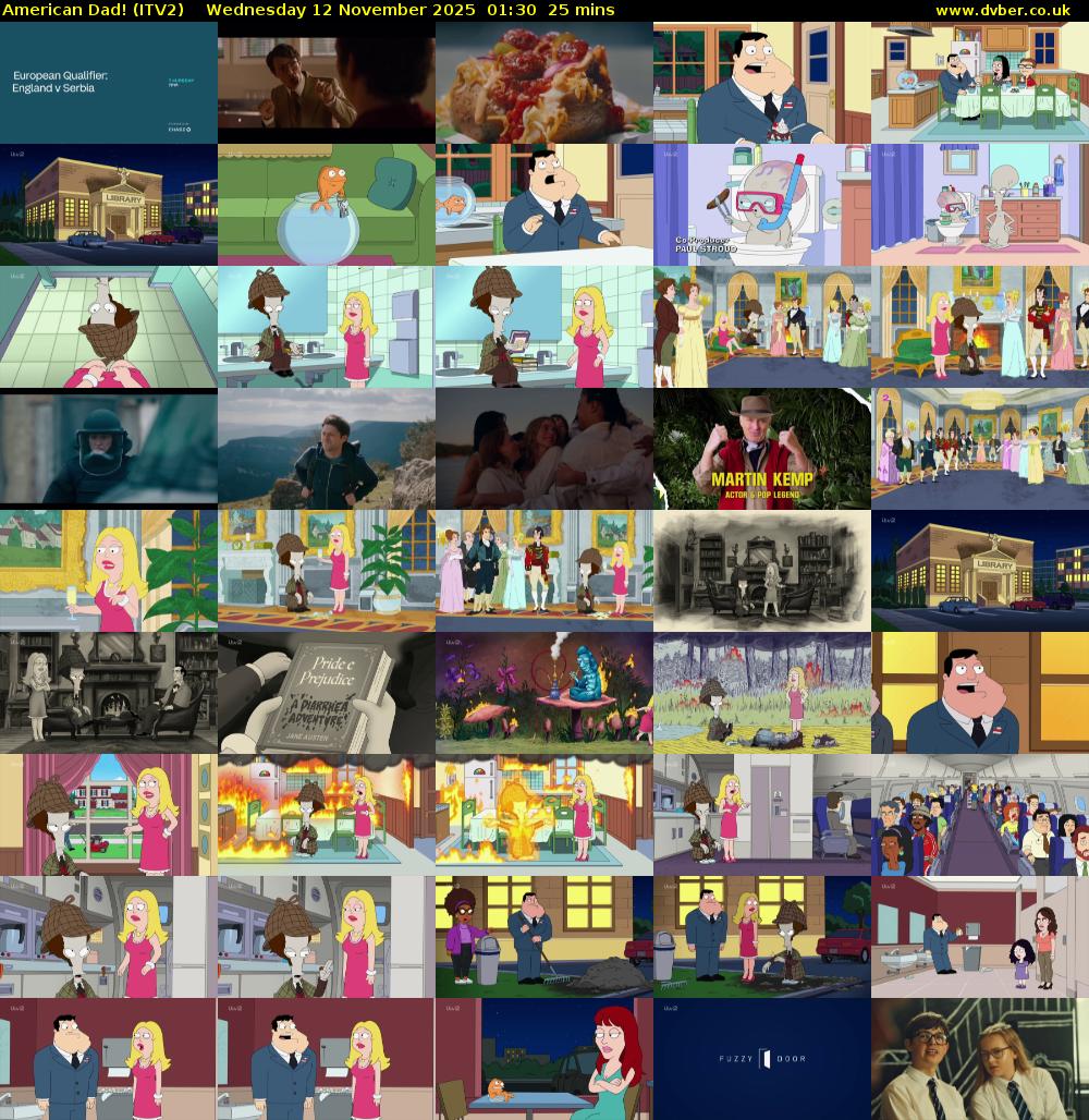 American Dad! (ITV2) Wednesday 12 November 2025 01:30 - 01:55