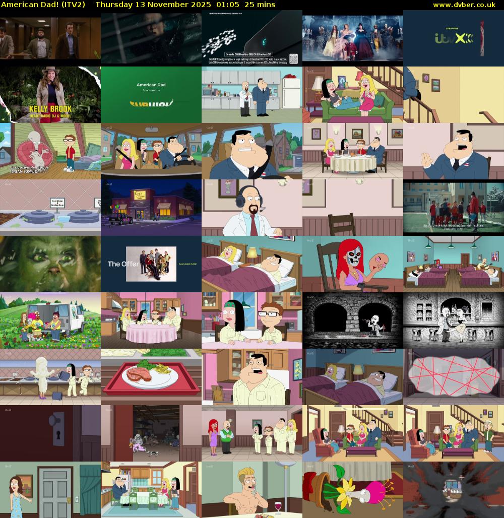 American Dad! (ITV2) Thursday 13 November 2025 01:05 - 01:30
